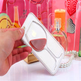 Red Wine Cup Liquid Transparent Case For Apple iPhone