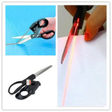 One Professional Laser Guided Scissors For Home Crafts Wrapping Gifts Fabric Sewing Cut Straight Fast with Battery